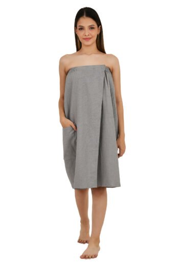 FEATHER DRAPE WAFFLE BATH TOWEL WRAP